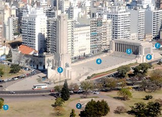 mapa monumento bandera