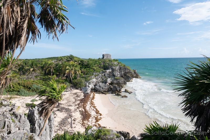 Ruinas de Tulum Templo Dios Viento Caribe Playa