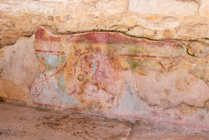 Ruinas Mayas Mayapan Yucatan Mexico Sala Frescos